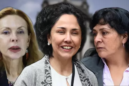 Eliane Karp, Nadine Heredia y Lilia Paredes.